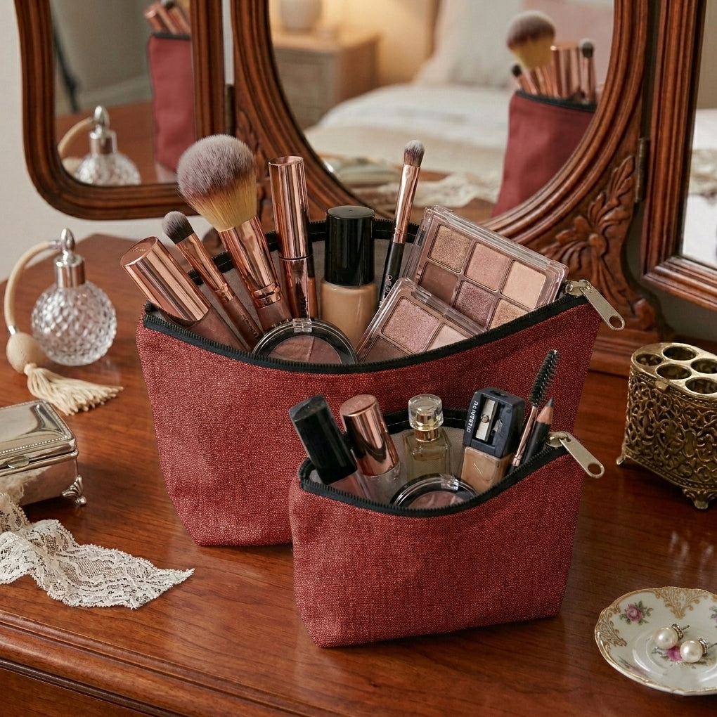 Fine Jute - Plum Cosmetic Pouch Trendy Home