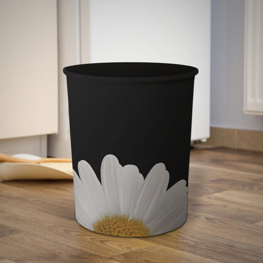 Printed - White Flower Dustbin Trendy Home