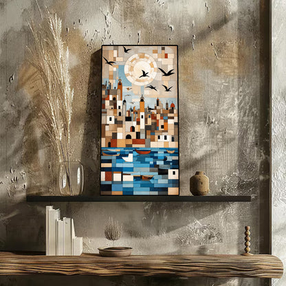 Azure City Art Portrait trendy home