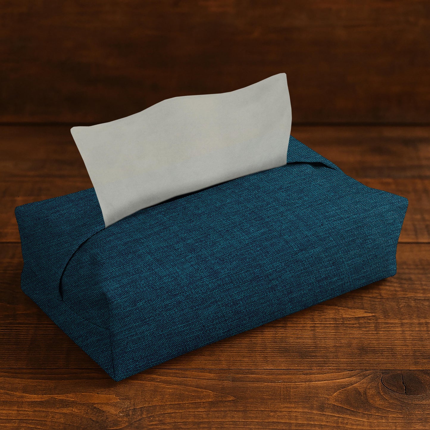 Fine Jute - Dark Turquoise Tissue Box Trendy Home