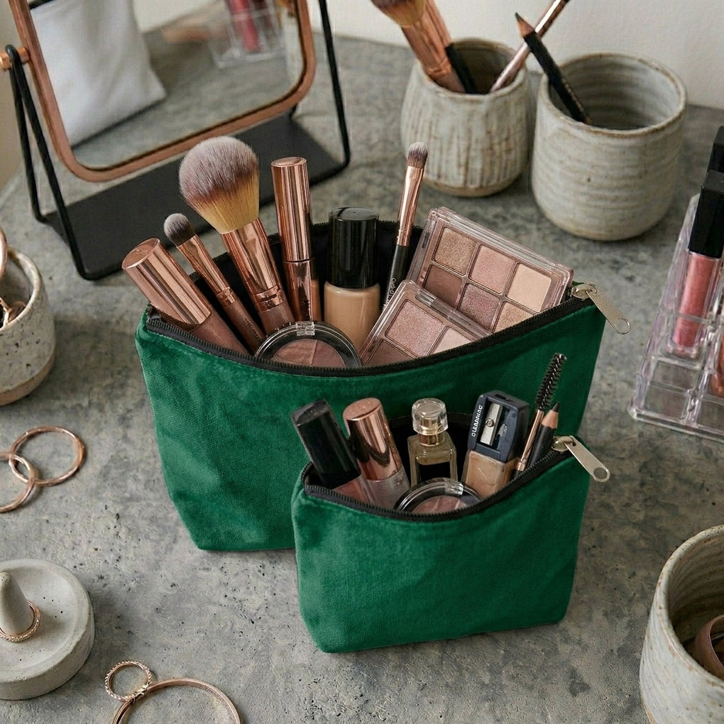 Malai Velvet - Emerald Cosmetic Pouch Trendy Home