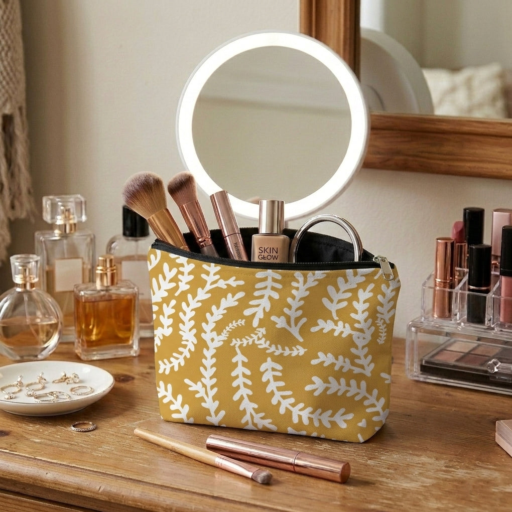 Printed - Mustard Mist Cosmetic Pouch Trendy Home