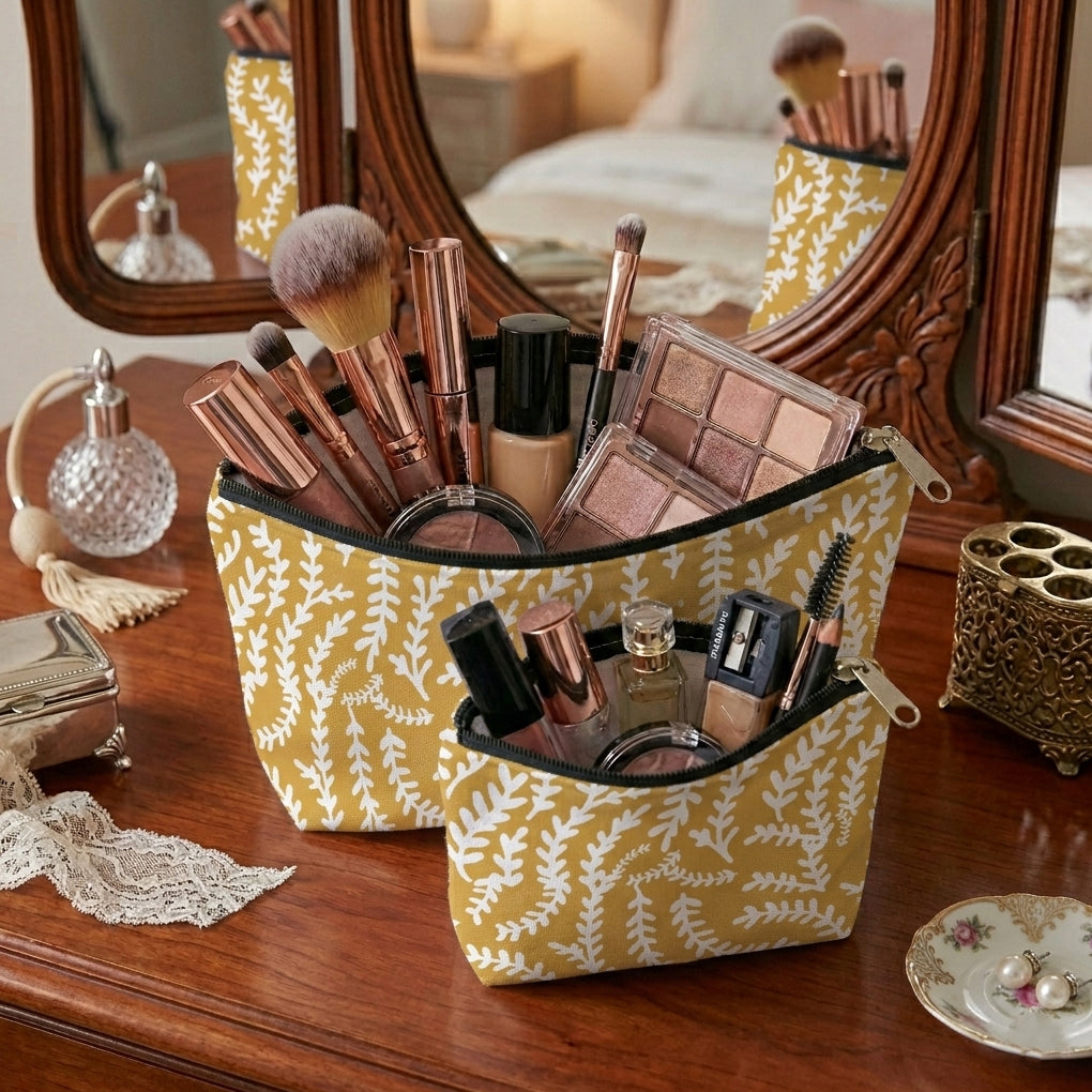 Printed - Mustard Mist Cosmetic Pouch Trendy Home