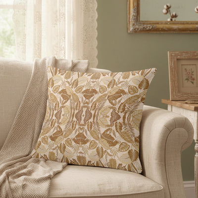 Printed - Sandy Beige Fern Cushion Cover Trendy Home