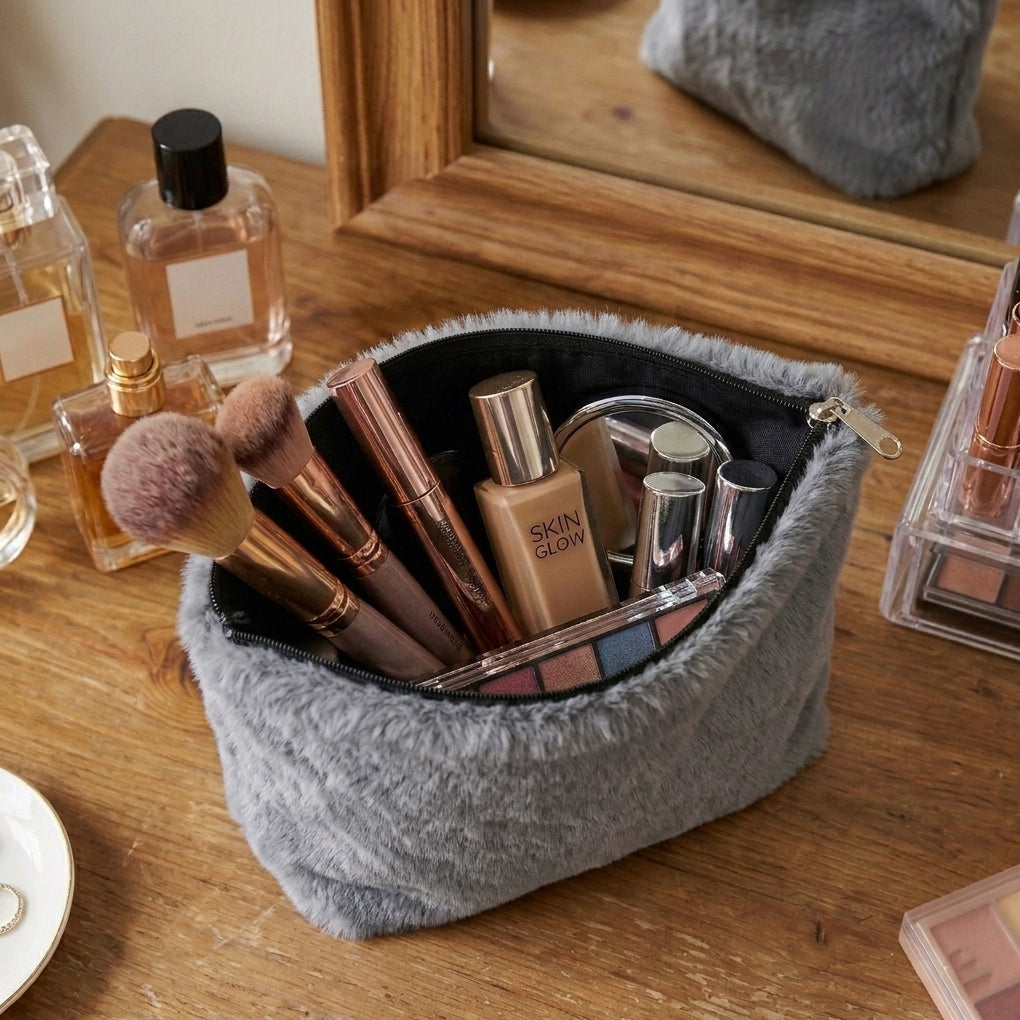 Cat Fur - Peppercorn Cosmetic Pouch Trendy Home