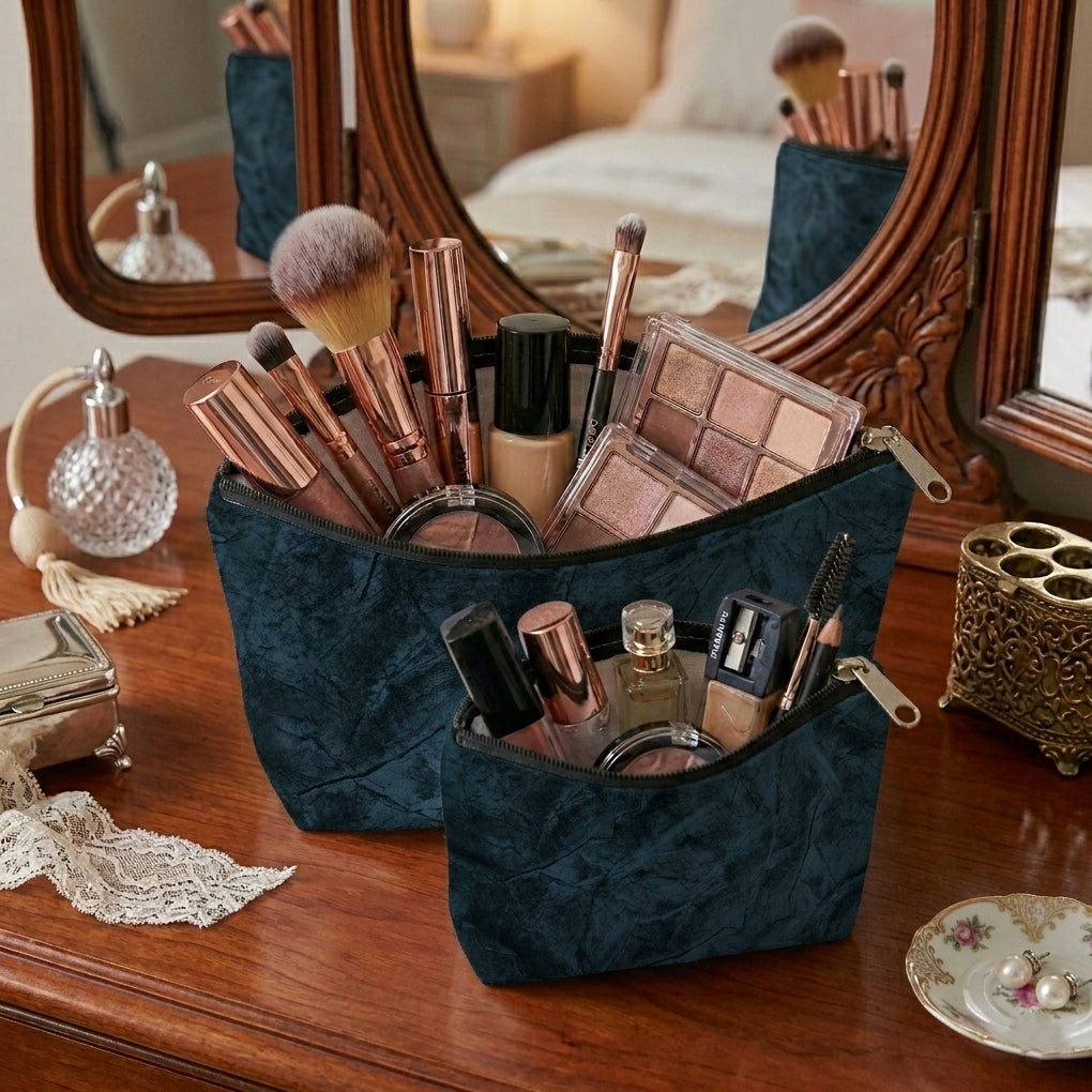 Turkish Velvet - Deep Blue Cosmetic Pouch Trendy Home