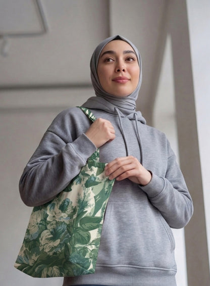 Printed - Victorian Green Tote Bag Trendy Home