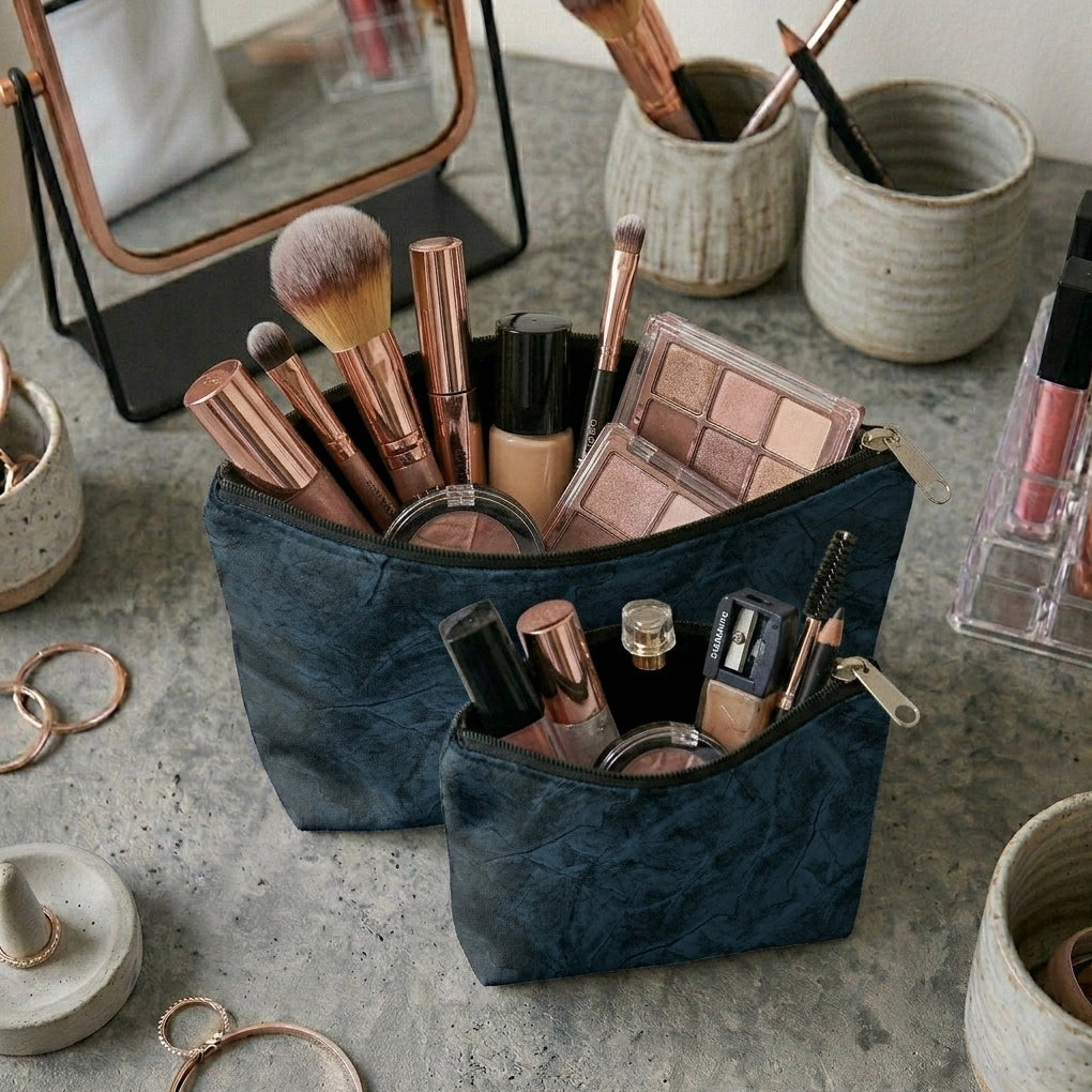 Turkish Velvet - Deep Blue Cosmetic Pouch Trendy Home