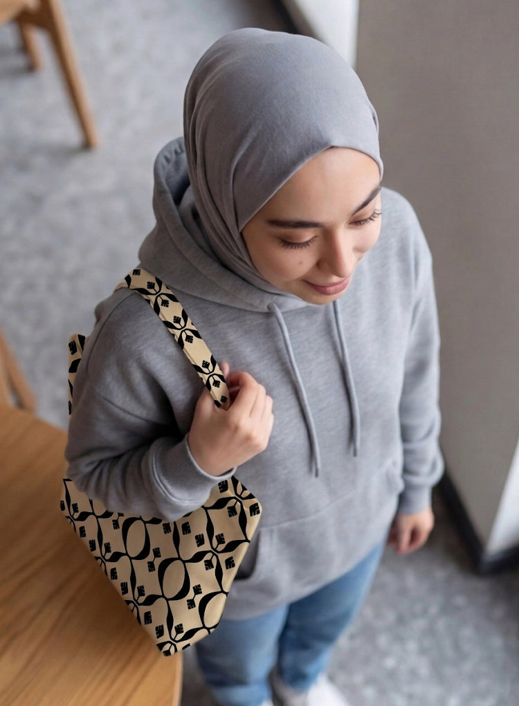 Printed - Beige Nomad Tote Bag Trendy Home