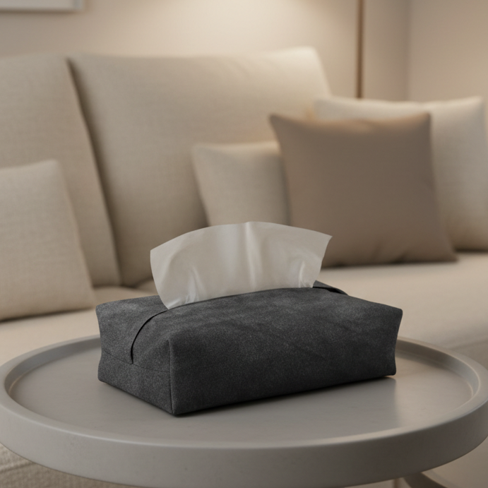 Malai Velvet - Steel Tissue Box Trendy Home