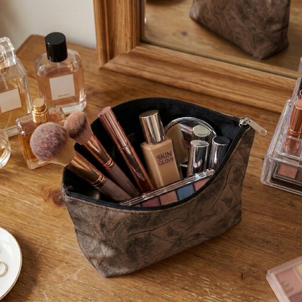 Turkish Velvet - Bronze Cosmetic Pouch Trendy Home