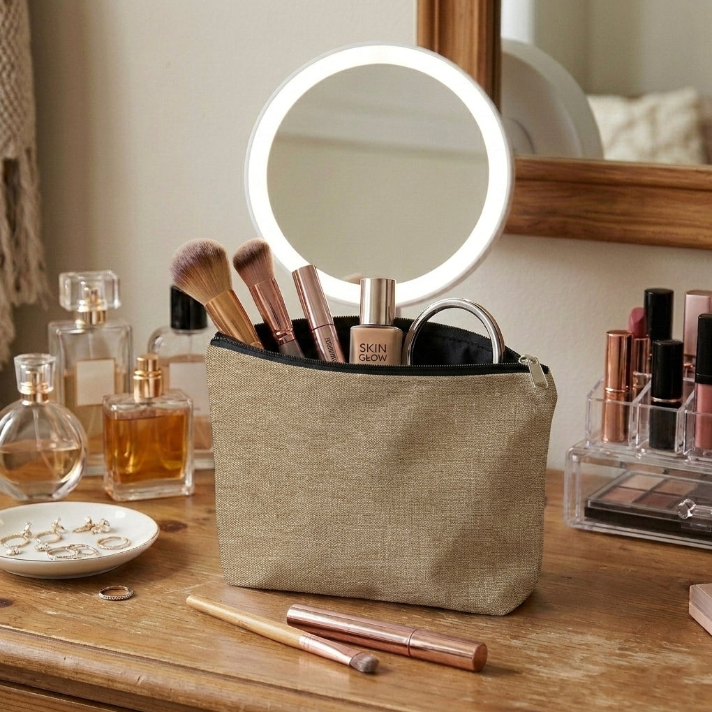 Fine Jute - Mud Cosmetic Pouch Trendy Home