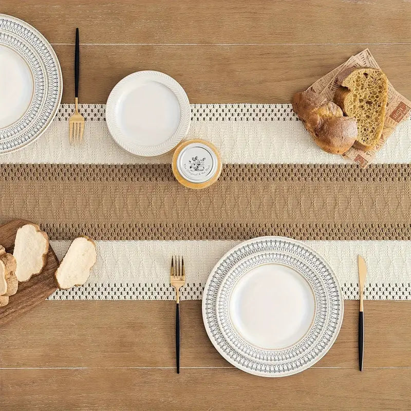 Crochet - Cream & Latte Table Runner Trendy Home