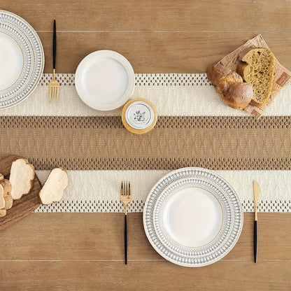 Crochet - Cream & Latte Table Runner Trendy Home