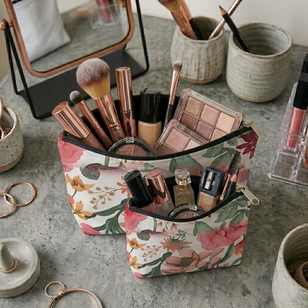 Printed - Meadows Flora Cosmetic Pouch Trendy Home