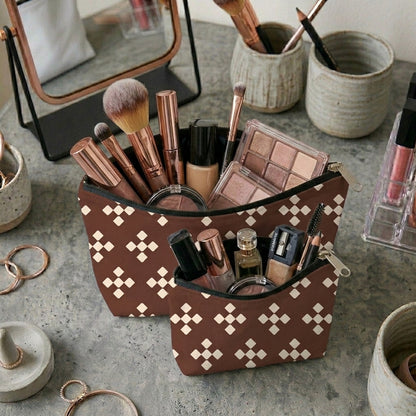 Printed - Espresso Foulard Cosmetic Pouch Trendy Home