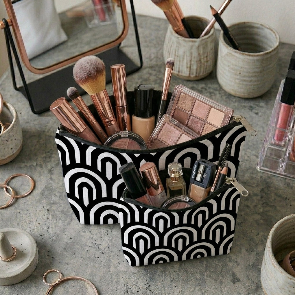 Printed - Monochrome Arch Cosmetic Pouch Trendy Home