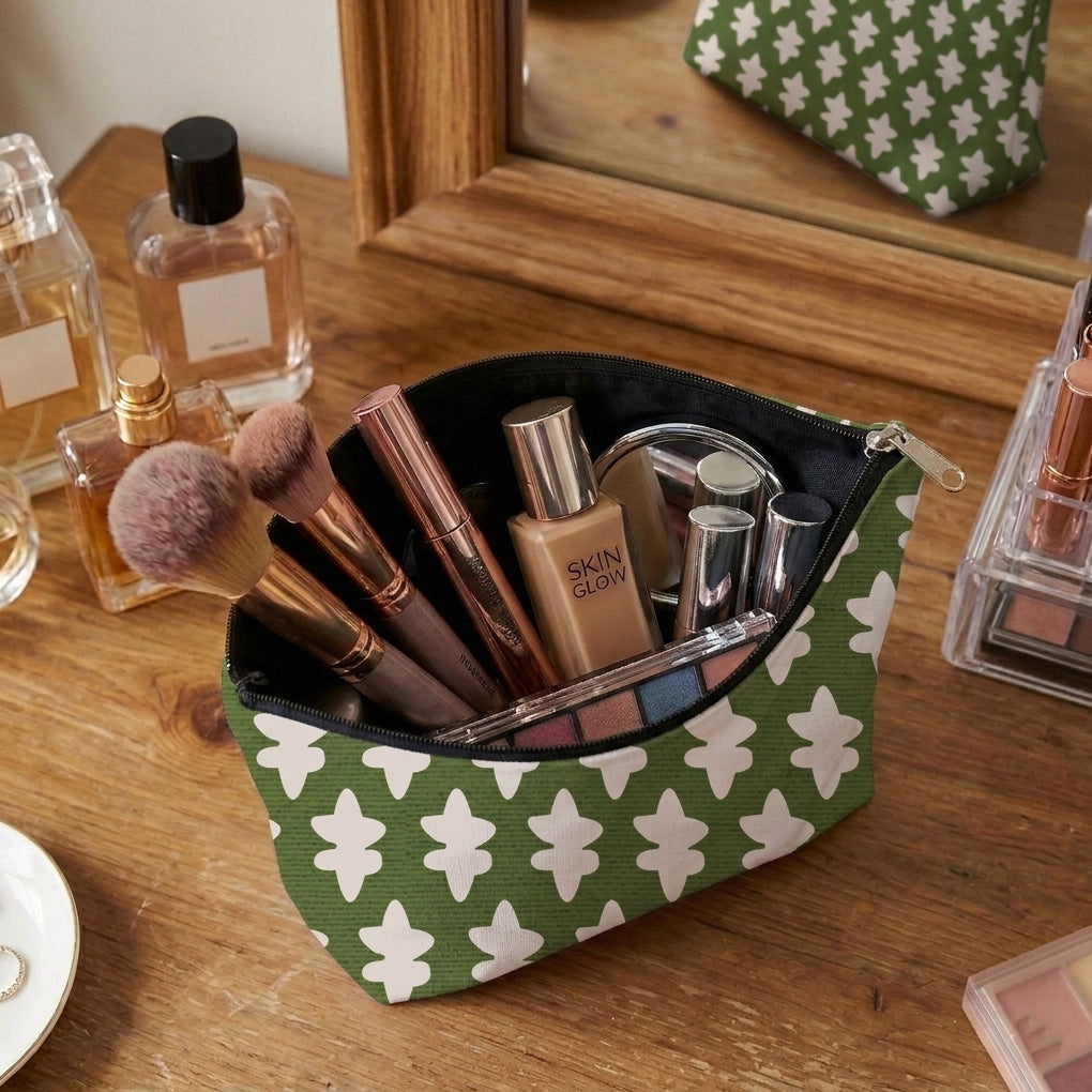 Printed - Emerald Symmetry Cosmetic Pouch Trendy Home
