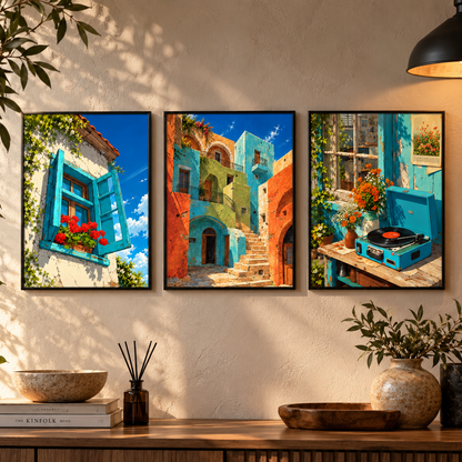 Coastal Rhythm Art Portrait trendy home