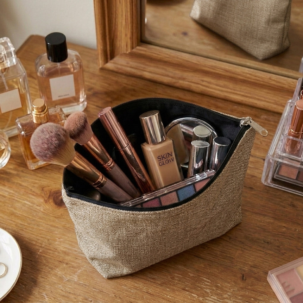 Fine Jute - Mud Cosmetic Pouch Trendy Home