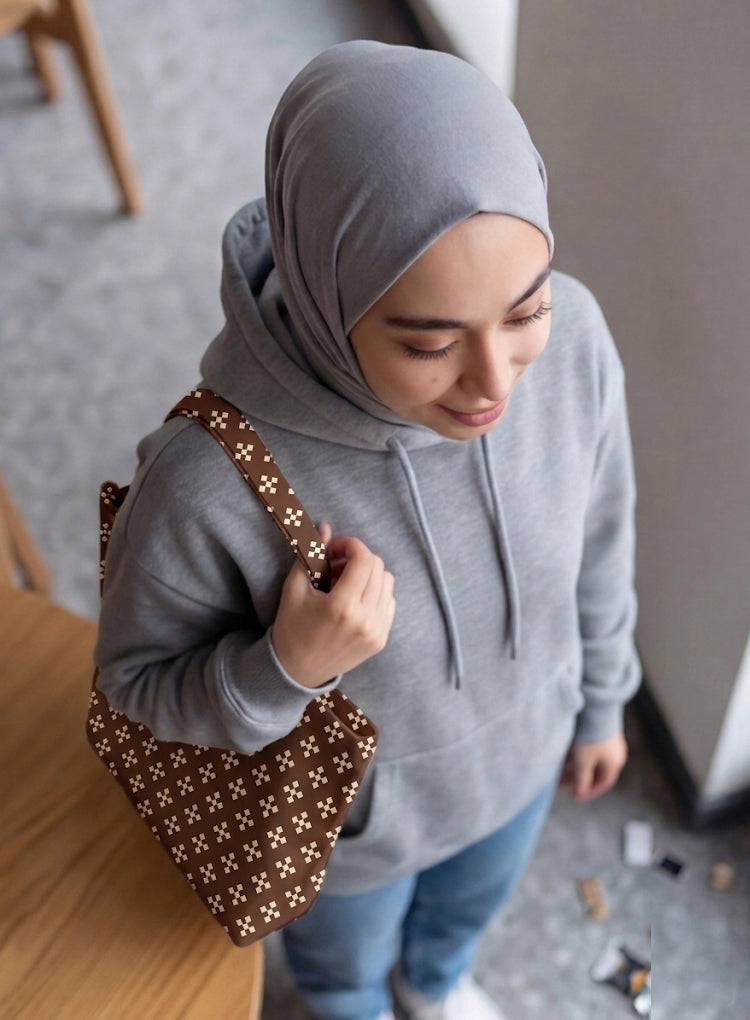 Printed - Espresso Foulard Tote Bag Trendy Home