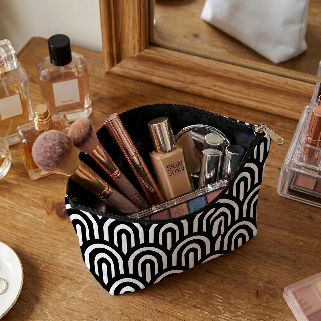 Printed - Monochrome Arch Cosmetic Pouch Trendy Home