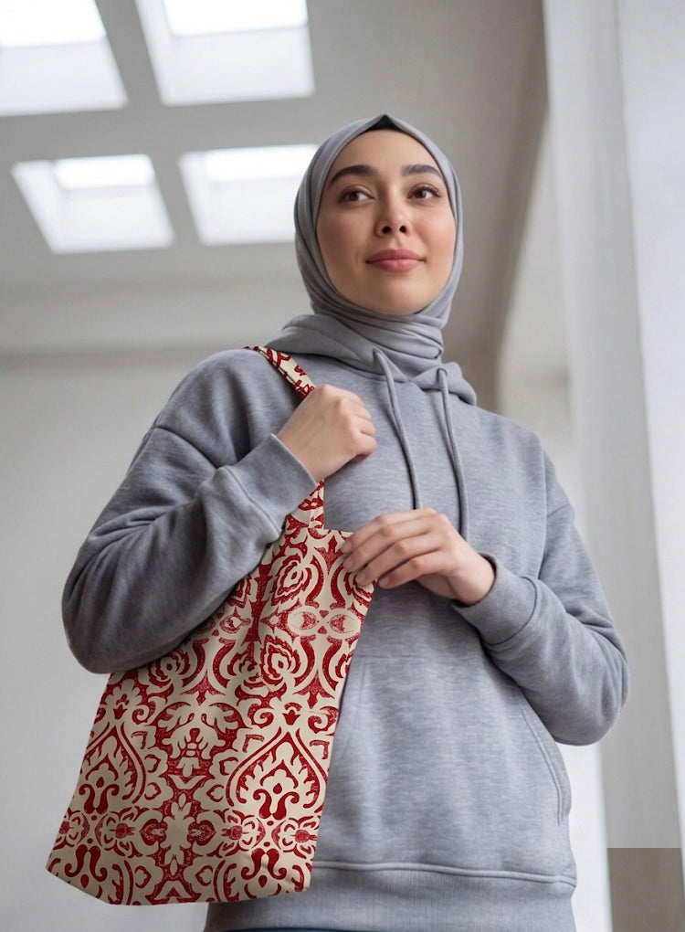 Printed - Rubine Tote Bag Trendy Home