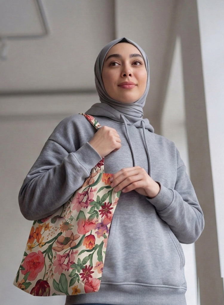 Printed - Meadows Flora Tote Bag Trendy Home