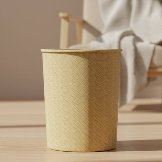 Patterned Leather - Beige Dustbin Trendy Home