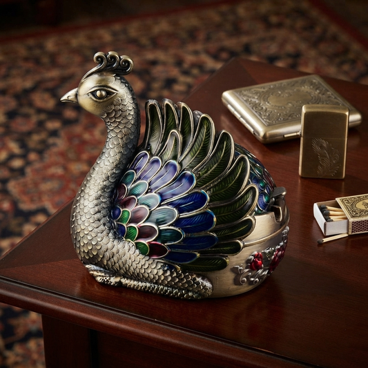 Metallic - Peacock Ashtray trendy home