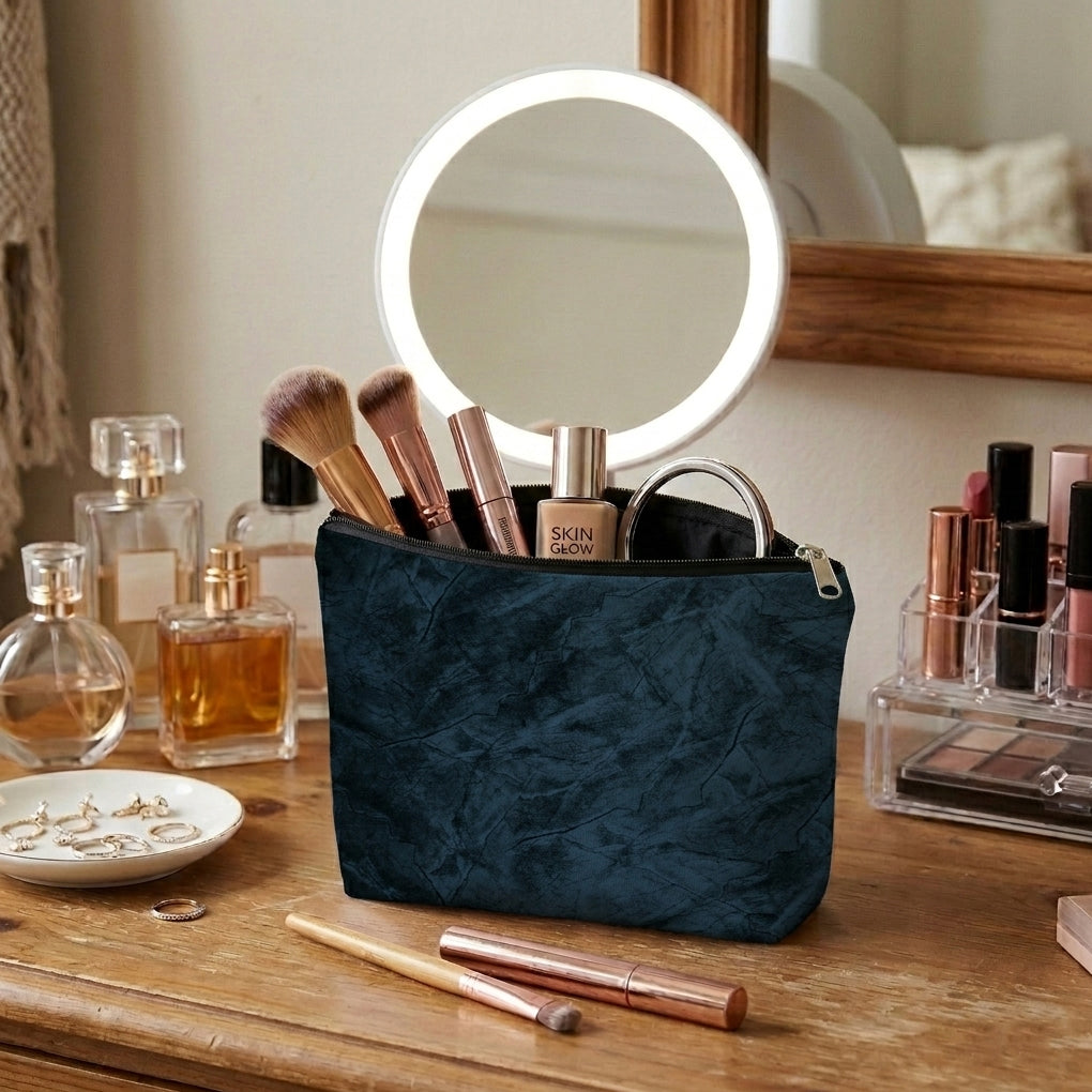 Turkish Velvet - Deep Blue Cosmetic Pouch Trendy Home