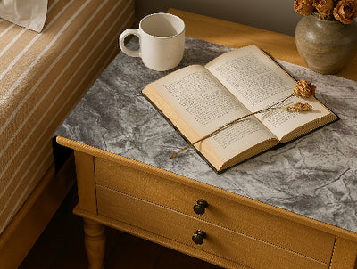 Turkish Velvet - Pearl Bed Side Table Accent Trendy Home