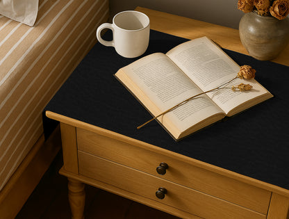 Leather - Black Bed Side table Accent Trendy Home