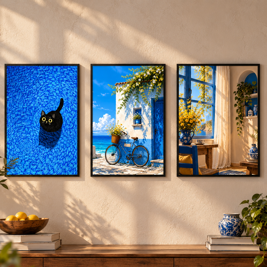 Blue Haven Art Portrait trendy home