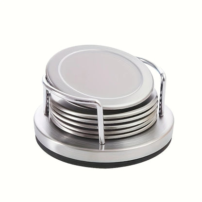 Steel Silver Coaster Set Trendy Home