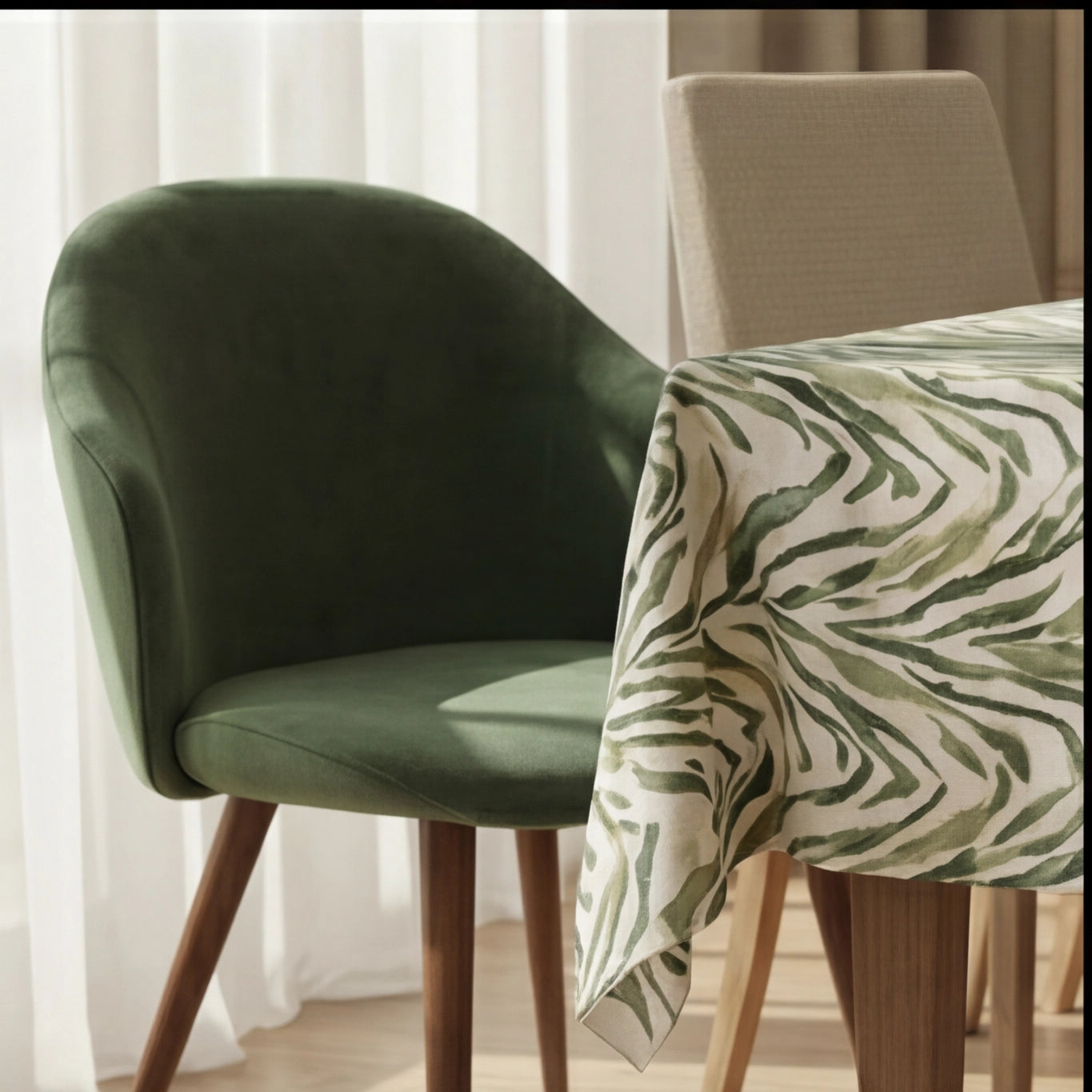 Printed - Sage Serengeti Tablecloth Trendy Home