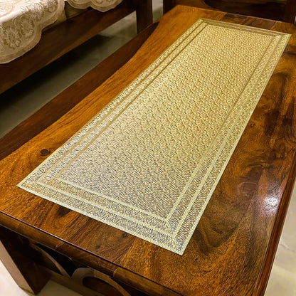 Pvc - Gold Rectangular Table Runner Trendy Home