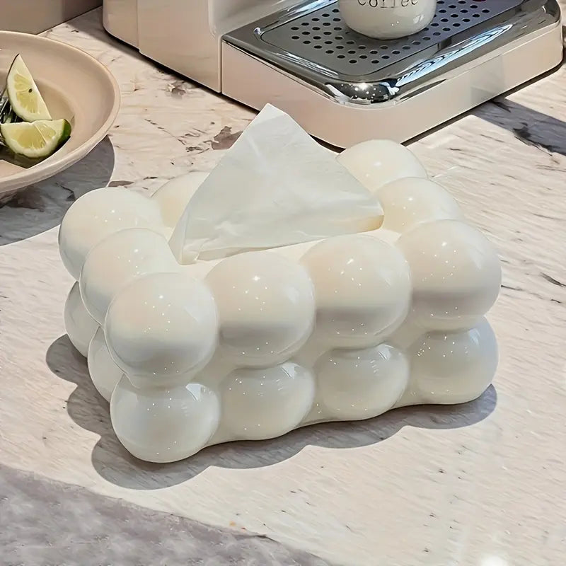 White Marshmellow Tissue Holder Trendy Home