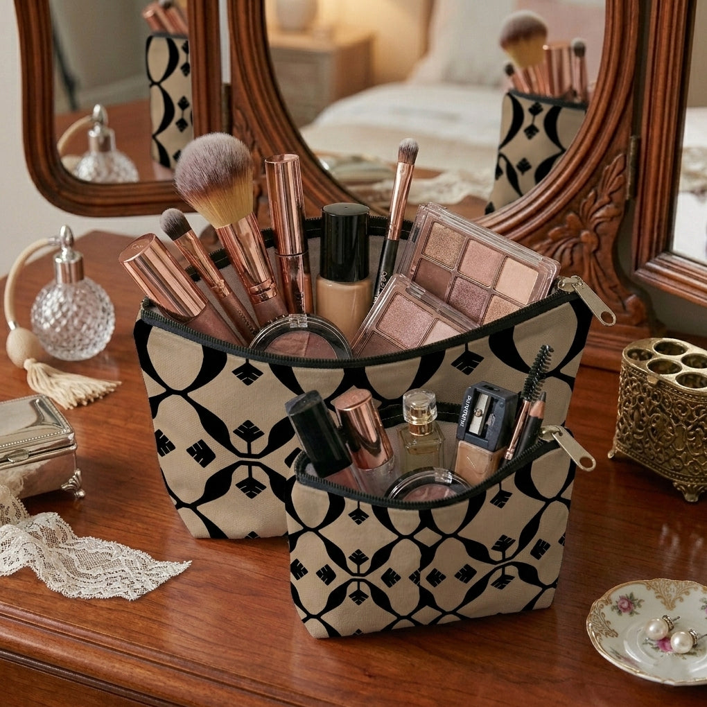 Printed - Beige Nomad Cosmetic Pouch Trendy Home