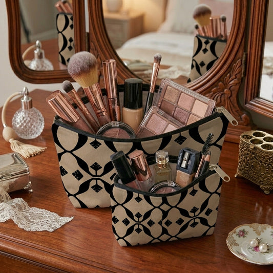 Printed - Beige Nomad Cosmetic Pouch Trendy Home