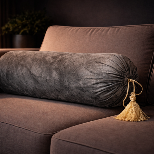 Turkish Velvet - Pearl Round Pillow (pair) Trendy Home