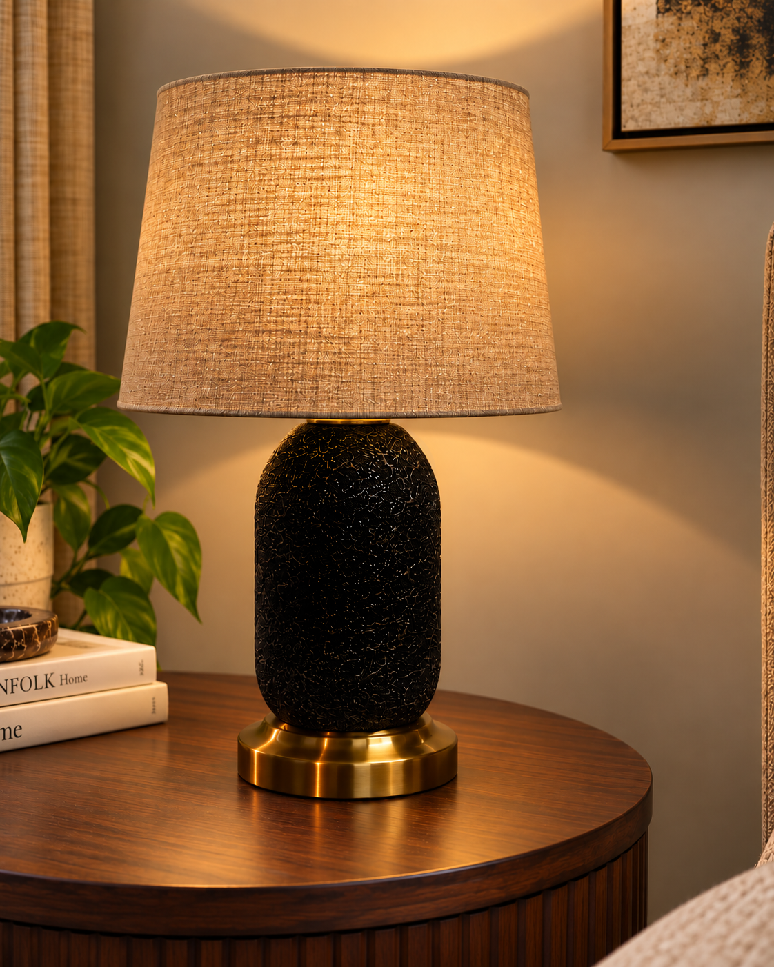 Carbon Arc Table Lamp Beige Trendy Home