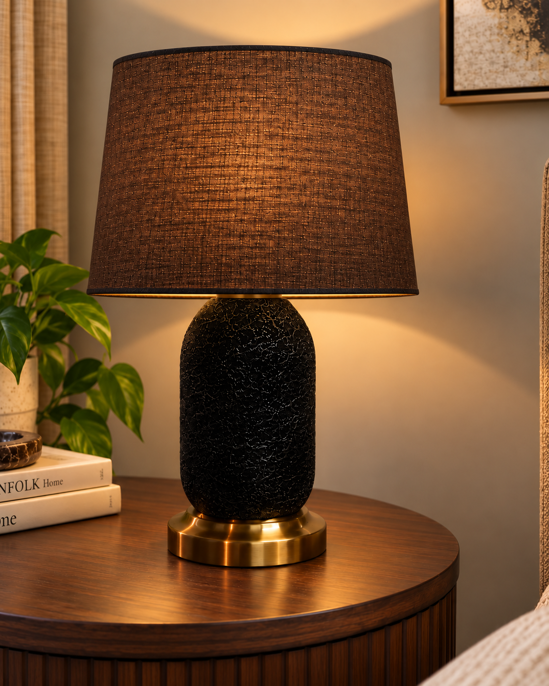 Carbon Arc Table Lamp Dark Brown Trendy Home