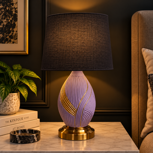 Lavender Table Lamp Black Trendy Home
