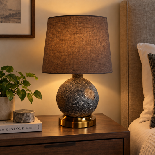 Graphite Arc Table Lamp Dark Brown Trendy Home