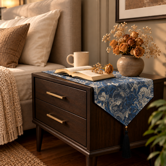 Printed - Midnight Weave Bed Side Table Accent Trendy Home