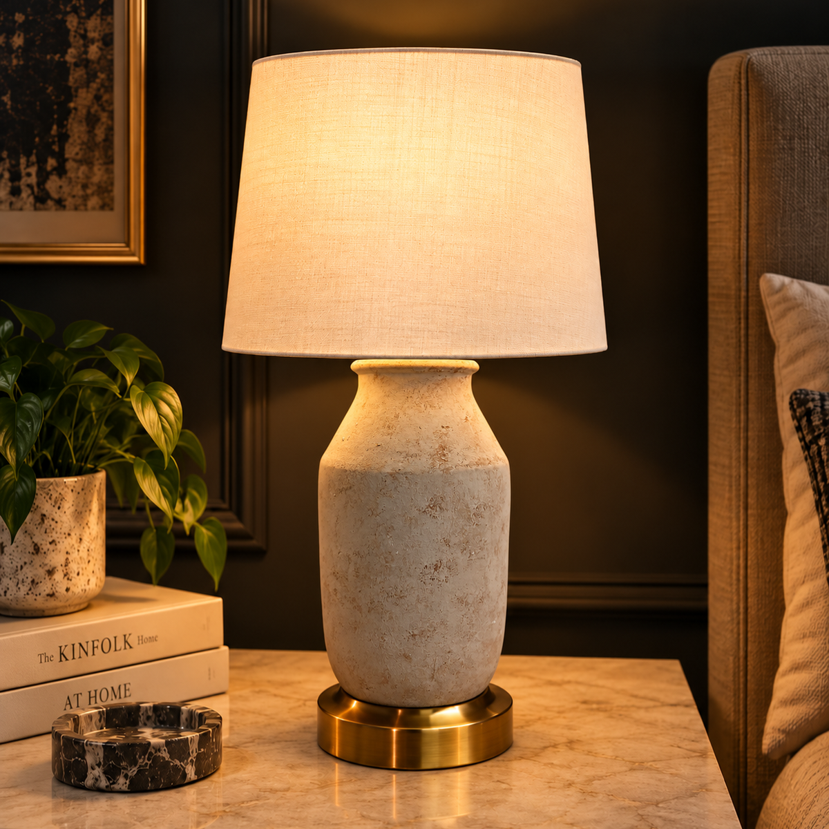 Barrel Table Lamp White Trendy Home