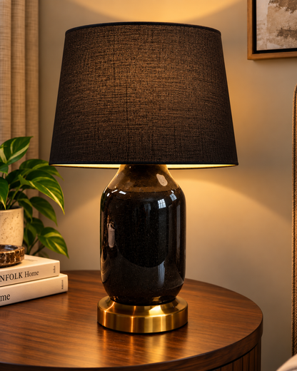 Carbon Barrel Table Lamp