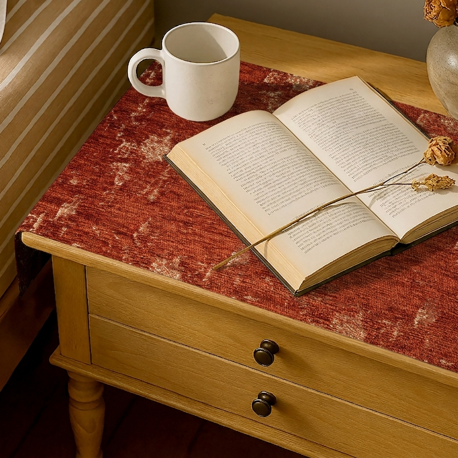Shanghai Velvet - Rust Bed Side Table Accent Trendy Home