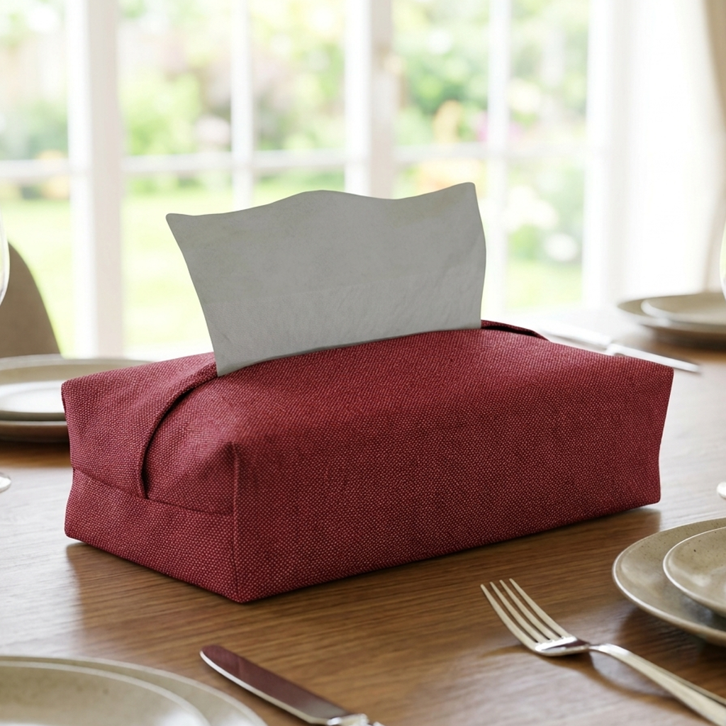 Fine Jute - Plum Tissue Box Trendy Home